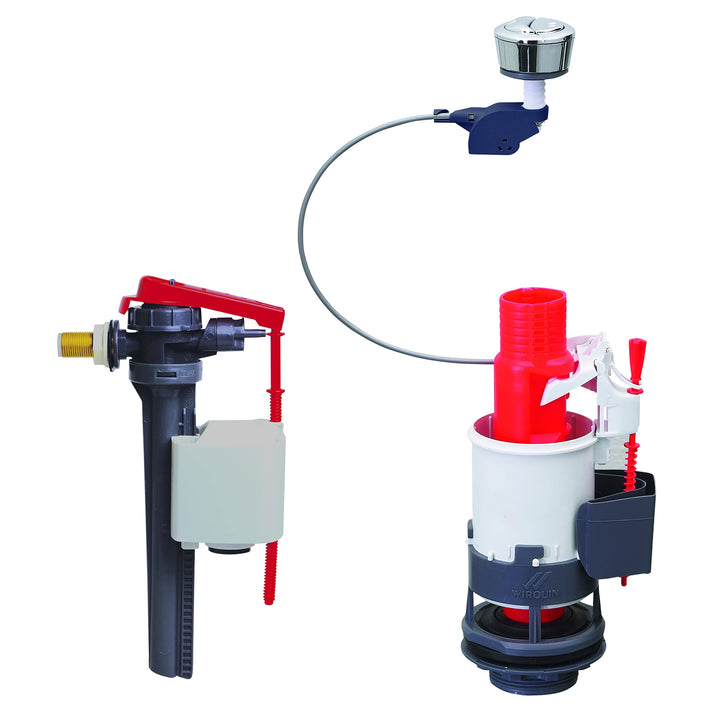Wirquin 10717305 Doppelspülmechanik Mw2 und seitlicher Wasserhahn Jollyfill, grau