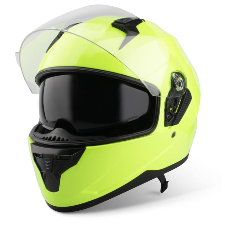 VINZ Kennet Integralhelm mit Sonnenblende | Motorrad Helm Vollvisierhelm Mopedhelm | Motorradhelm Fu