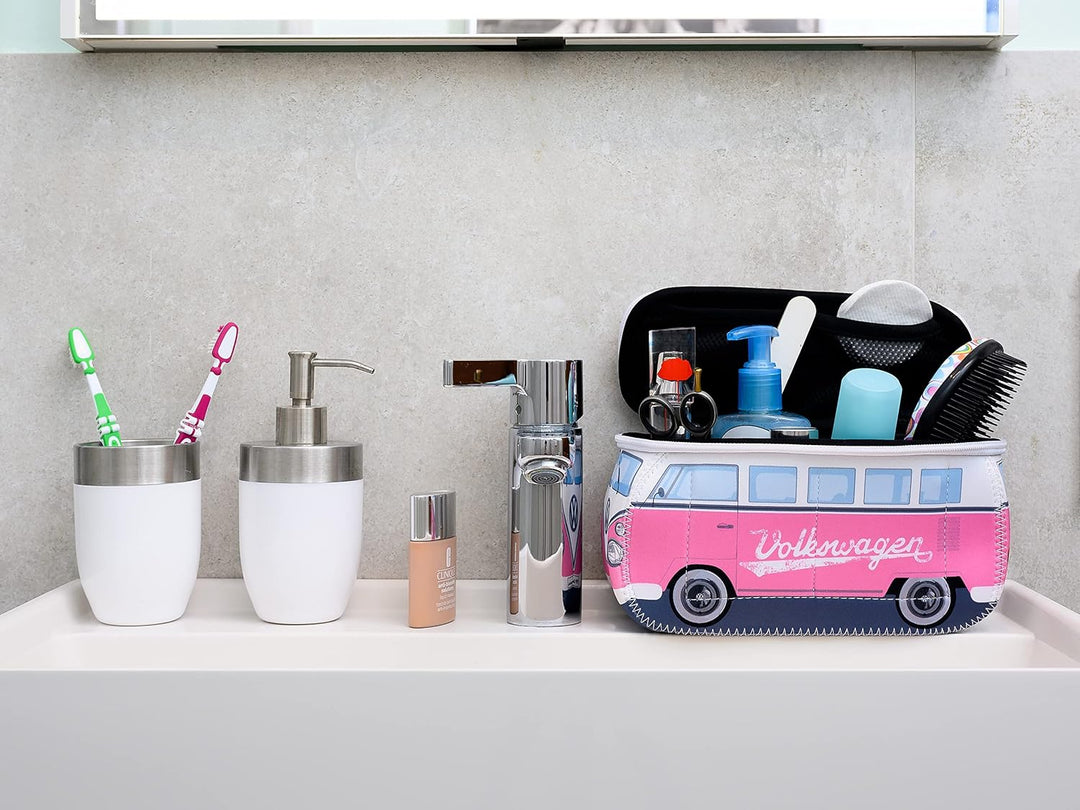 BRISA VW Collection - T1 Bulli Bus Kulturbeutel Kosmetiktasche | Volkswagen Universaltasche Waschbeu