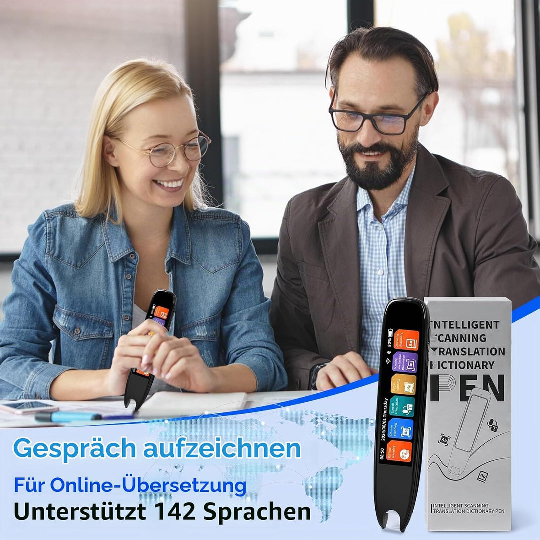 WingFly Scan Übersetzer Stift, Online 142 Sprachen Scan Reader Pen Lesestift mit 3,7 Zoll Touchscree