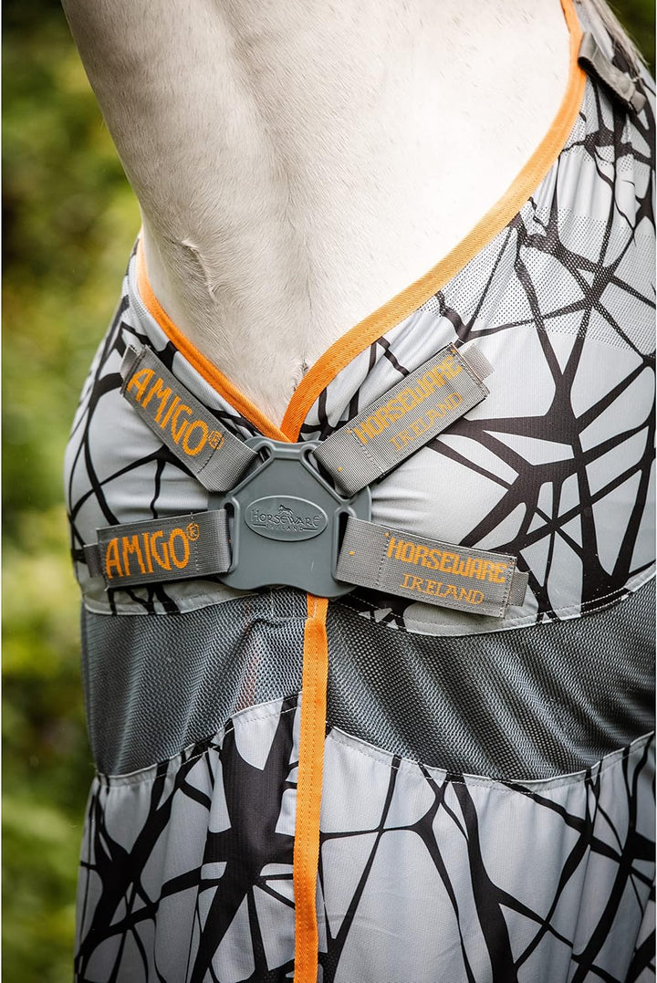 Insekten-/Sommerdecke für Pferde Horseware Amigo 110 cm / 5'3 Grey/Orange, 110 cm / 5'3 Grey/Orange