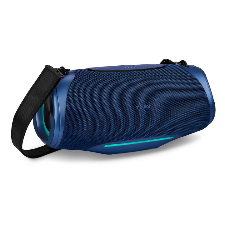 MEDION P61762 tragbarer Bluetooth Lautsprecher (Akku, Bass Boost, Musikbox, RGB Lichteffekte, IPX7 W