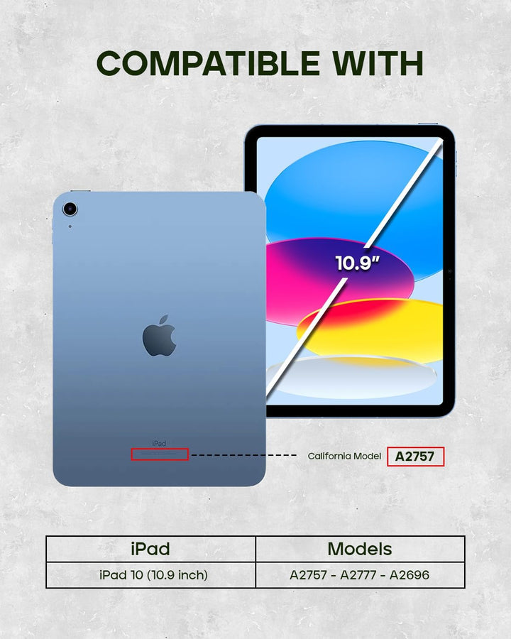 Porter Riley - Lederhülle für iPad 10. Generation (10.9") Ausgabe 2022. Premium Echtleder Standhülle