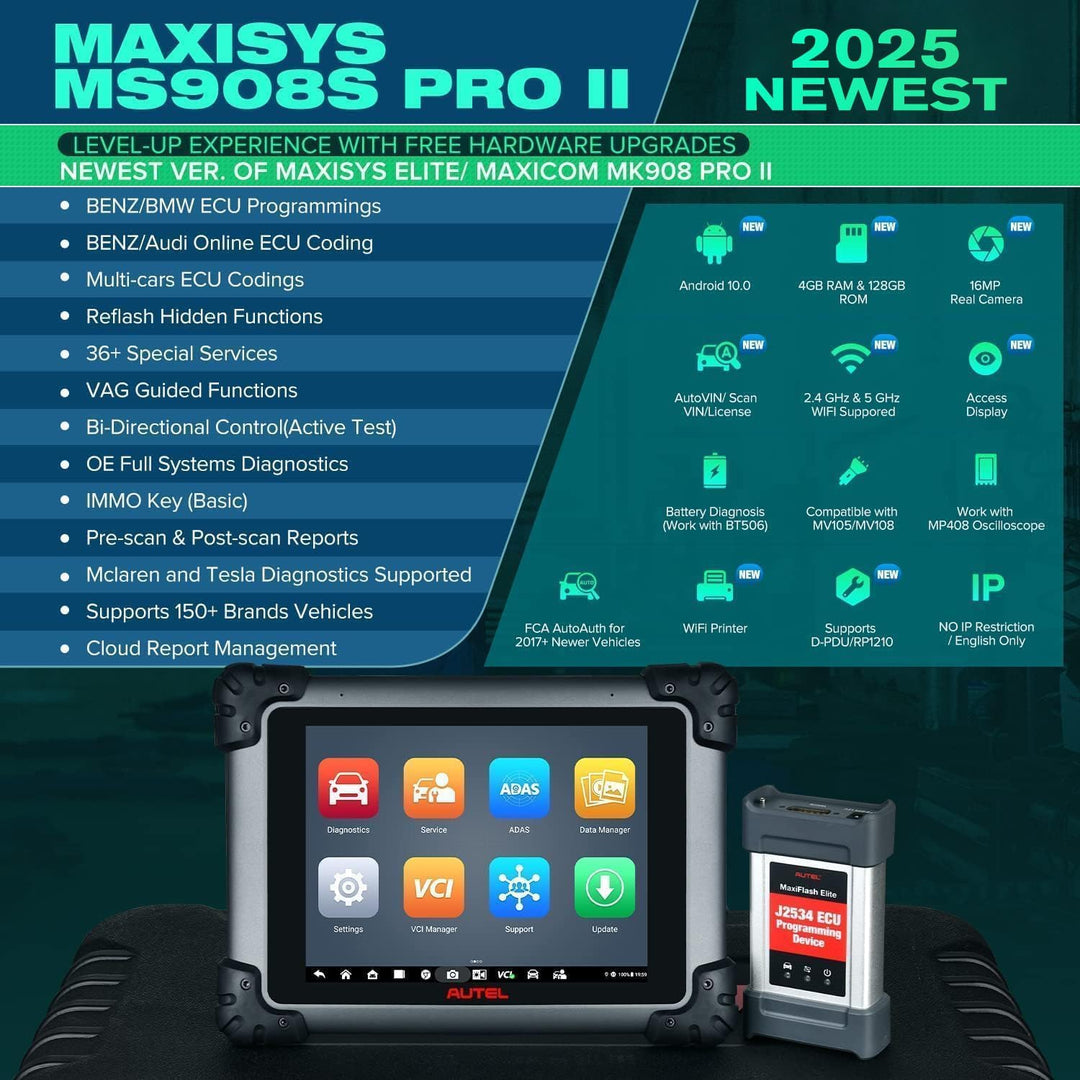 Autel MaxiSYS MS908S PRO II: 2025 J2534 ECU Programmierung Kodierung Anpassung, Level-Up von MS908S