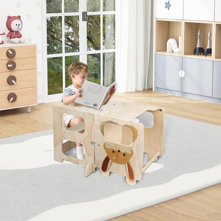 Umwandelbarer Lernturm mit Kreidetafel, vielseitig und sicher, für Kinder, 2-in-1, ideal zum Lernen,
