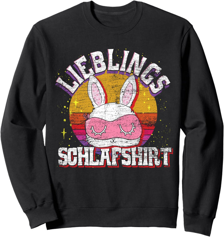 Schlafmütze Hase Retro Osterhase Lieblings Schlafshirt Sweatshirt
