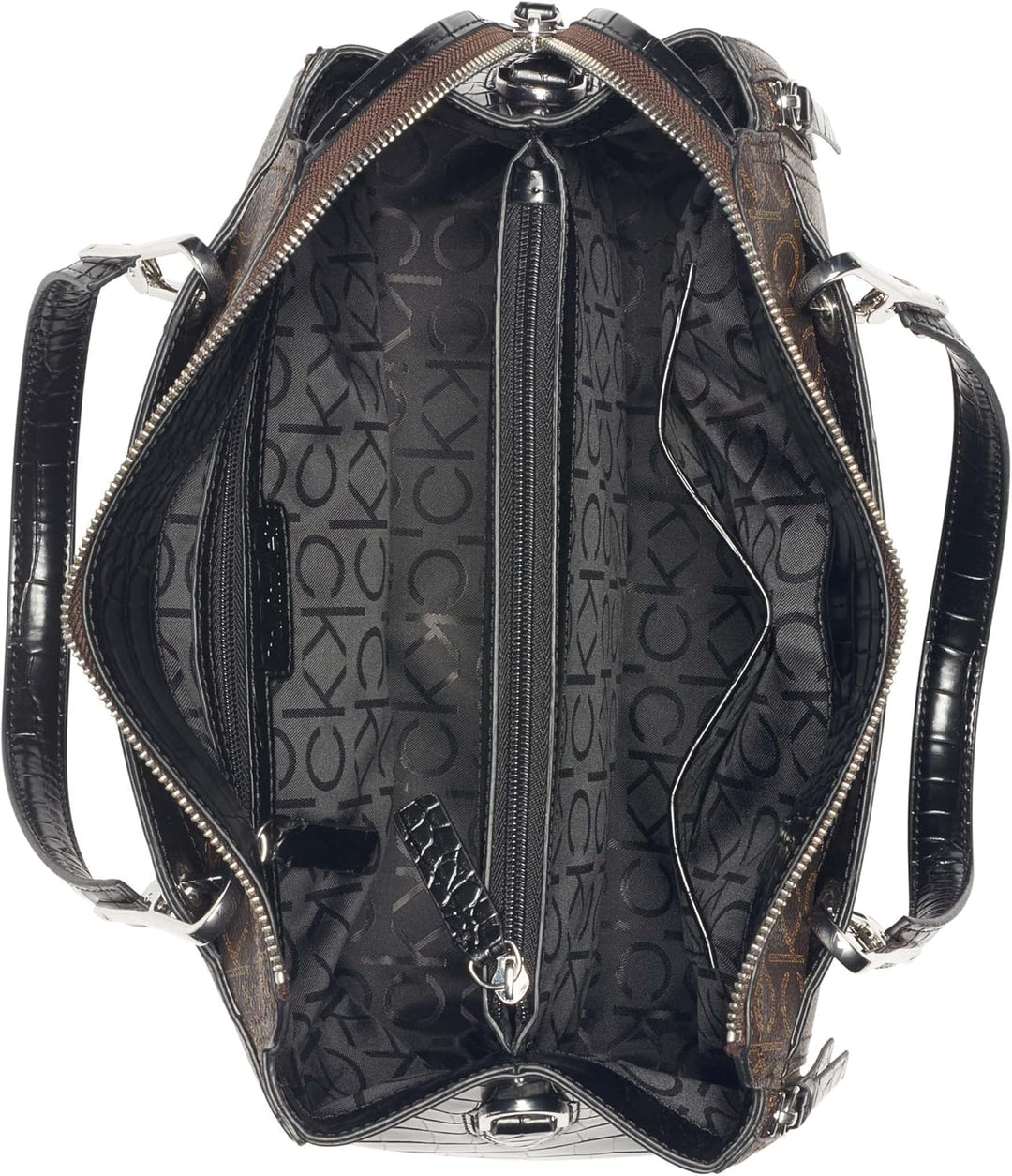 Calvin Klein Damen Reyna Crossbody Braun/Khaki/Schwarzes Logo, Braun, Khaki, Schwarz