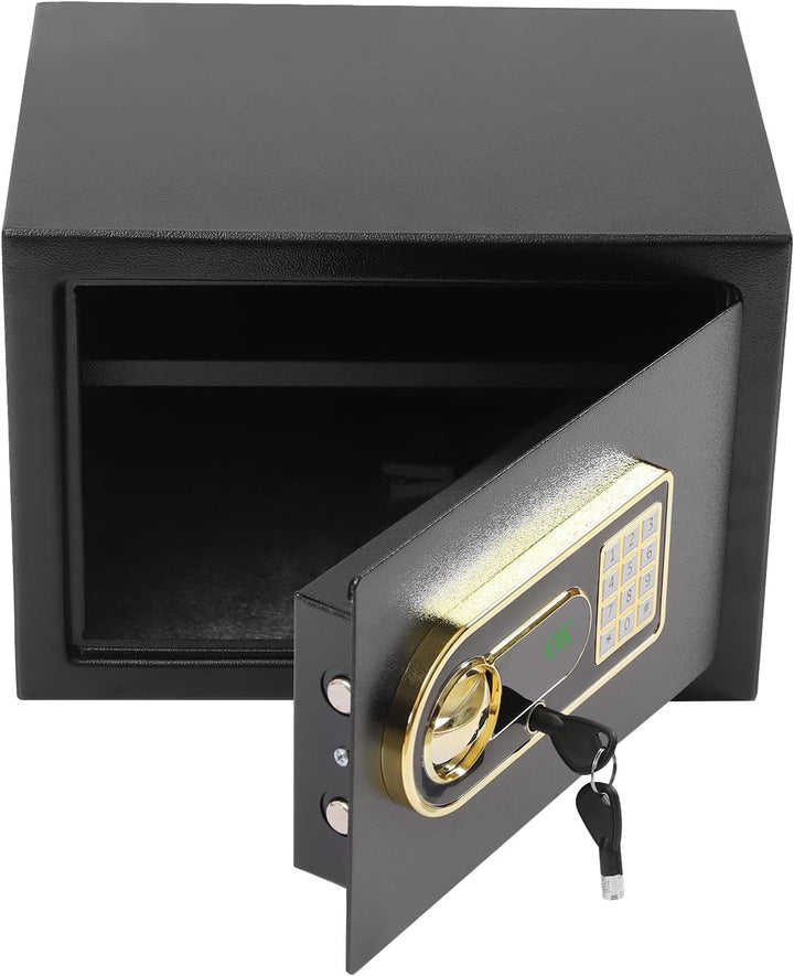 Elektronischer Tresor 22L, Digitale Safe mit PIN Code & 2 Notschlüsseln, Wand- und Bodenmontage, Tre