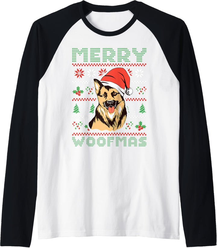 Christmas Merry Woofmas Hundebesitzer Weihnachten Raglan