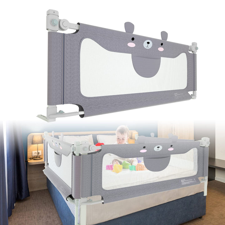LARS360 200 cm Kinderbettgitter Bettgitter Fallschutz Sicherheitsgitter Höhenverstellbares Bett Abst