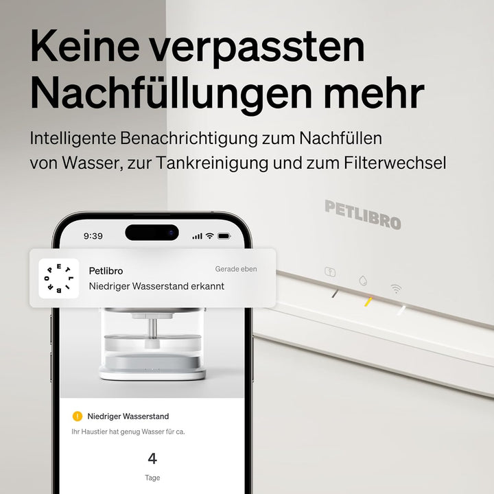 PETLIBRO Verbesserter Katzenbrunnen, Dockstream 2 Smart App-Überwachungs Trinkbrunnen für Katze, 3L
