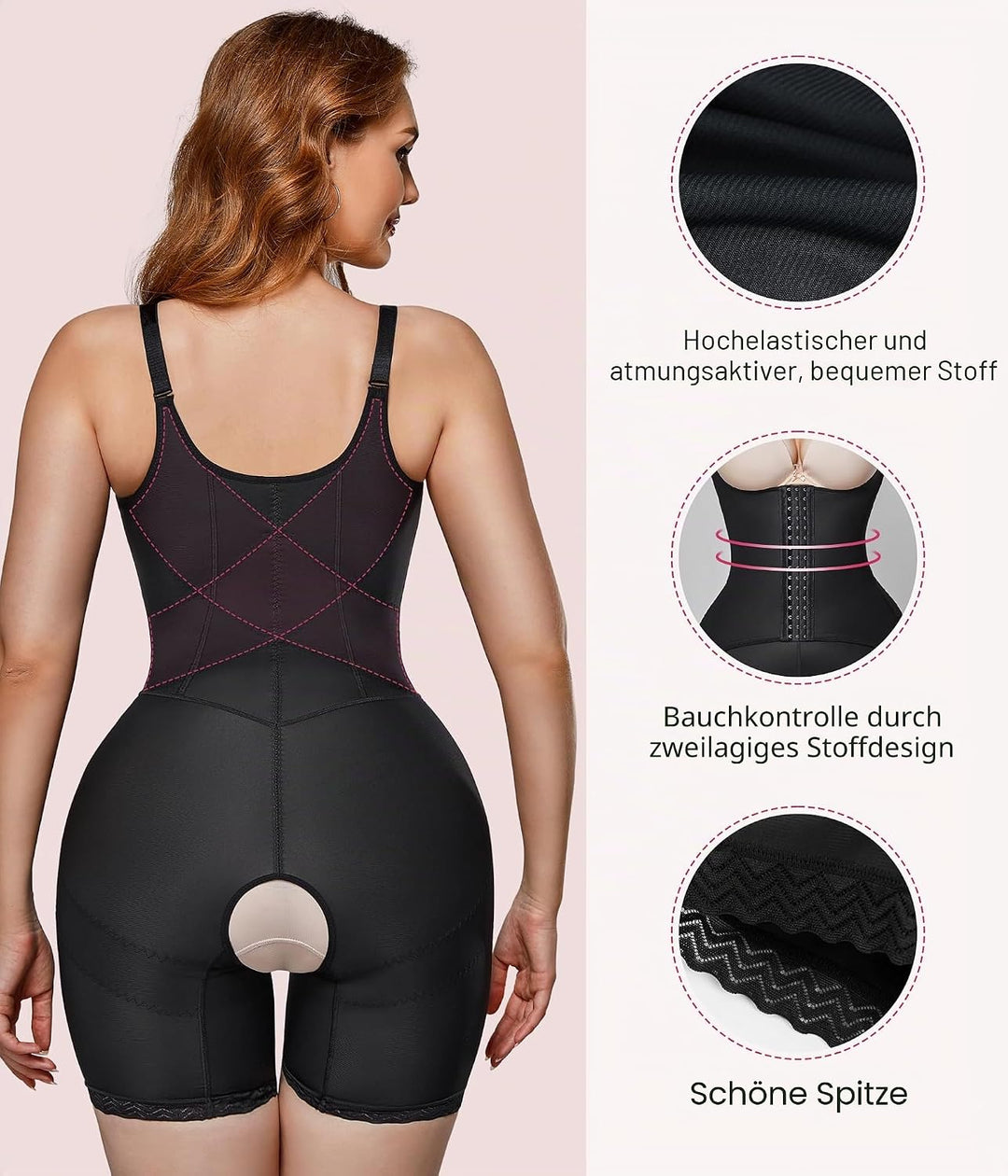 KUMAYES Shapewear Damen Unterbrust Korsett Shaping Bodysuit Bauchweg Body Shaper Figurformender Tank