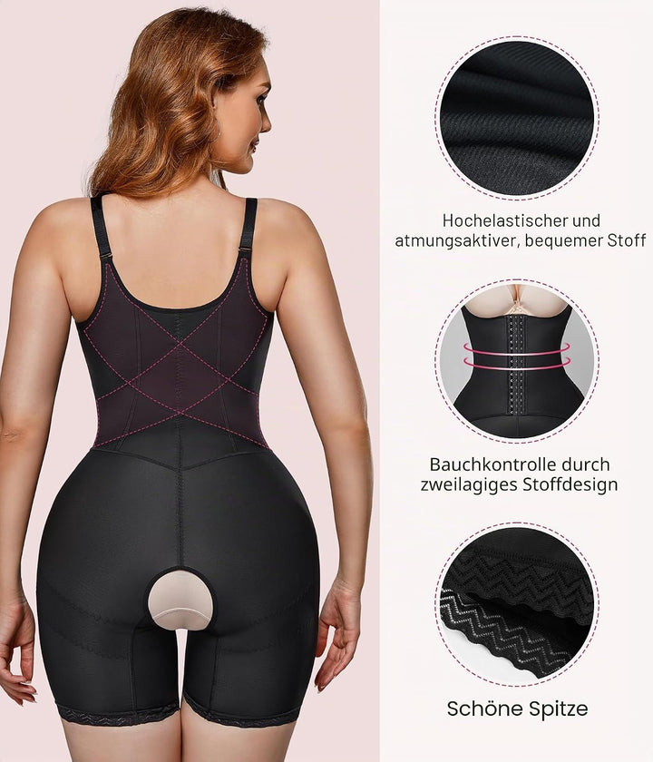 KUMAYES Shapewear Damen Unterbrust Korsett Shaping Bodysuit Bauchweg Body Shaper Figurformender Tank