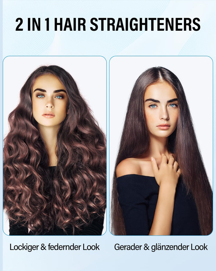 BESTOPE MIX Glätteisen Locken und Glätten 2-In-1, Rosa und Schwarz, Rosa und Schwarz