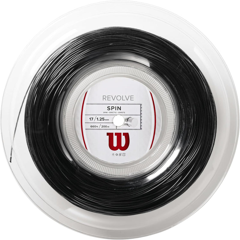 Wilson Unisex Tennissaite Revolve 200 Meter 1,25 mm Schwarz, 200 Meter 1,25 mm Schwarz