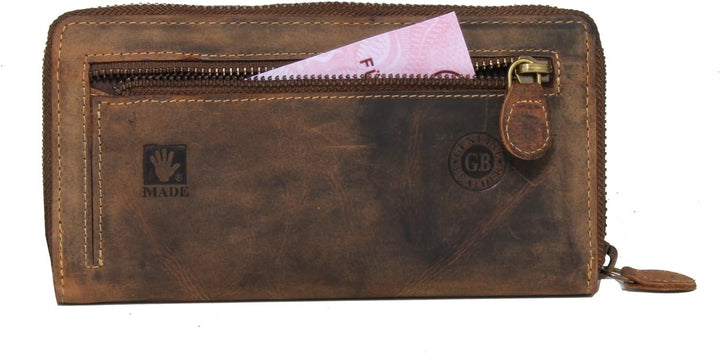 Greenburry Vintage Geldbörse Leder 19 cm Brown, Brown