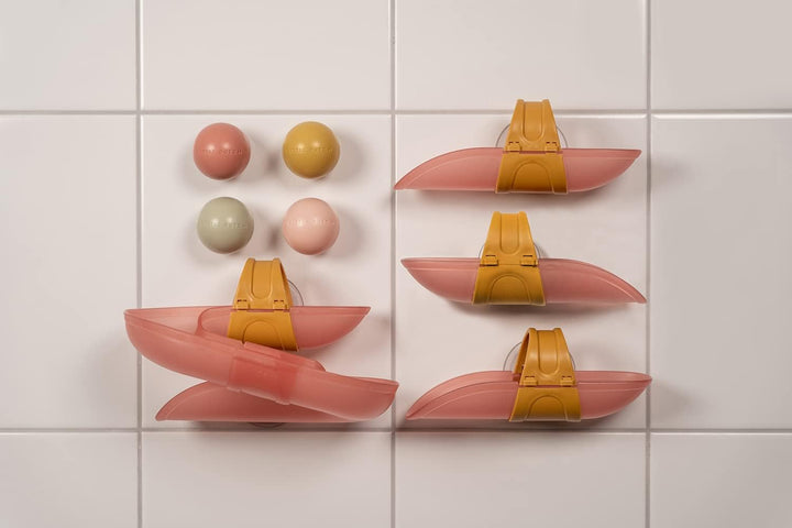 Little Dutch Kugelbahn Badekugelbahn mit Bällen für die Wand Badespielzeug für Baby Kleinkind - rosa