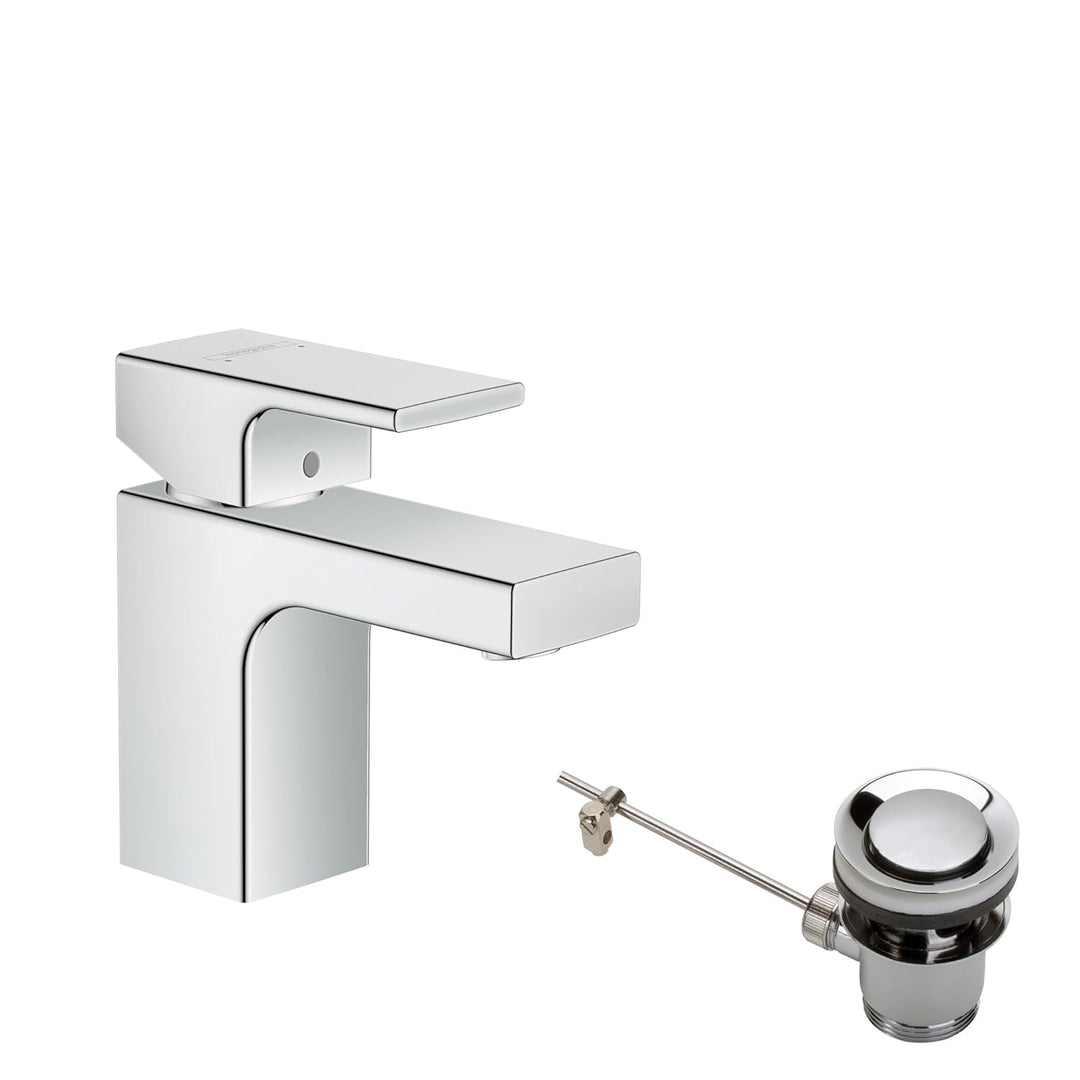 hansgrohe Vernis Shape - Waschtischarmatur mit Zugstangen-Ablauf aus Metall, isolierte Wasserführung