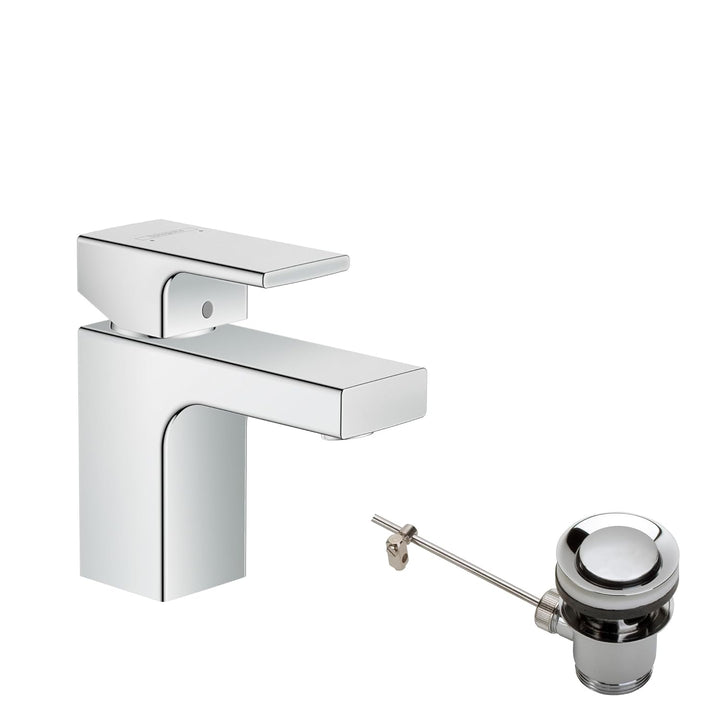 hansgrohe Vernis Shape - Waschtischarmatur mit Zugstangen-Ablauf aus Metall, isolierte Wasserführung