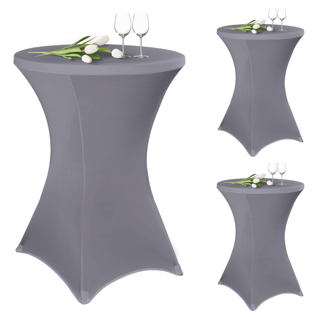 3 Stück stehtisch hussen stehtische Spandex Stretch Tischdecke 80cm, für Bistrotisch Ø 80-85 cm, Für