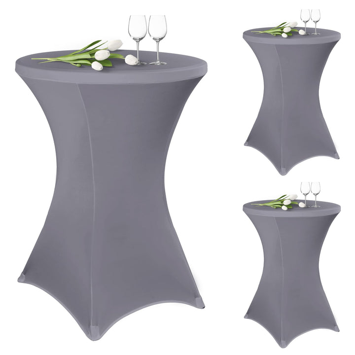 3 Stück stehtisch hussen stehtische Spandex Stretch Tischdecke 80cm, für Bistrotisch Ø 80-85 cm, Für