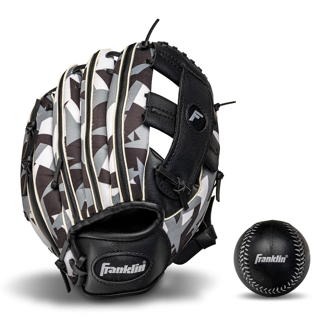 Franklin Sports RTP Teeball Performance Handschuh & Ball Combo (24,1 cm) Rechte Hand Wurf schwarz /