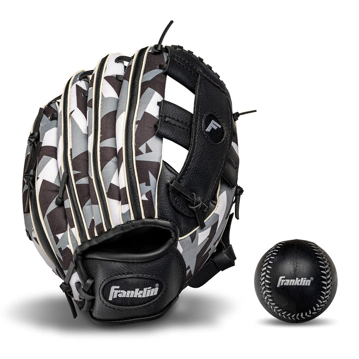 Franklin Sports RTP Teeball Performance Handschuh & Ball Combo (24,1 cm) Rechte Hand Wurf schwarz /