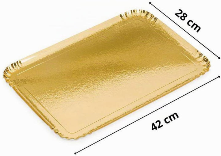 lepetitmitron Tablett für Catering, wiederverwendbar, goldfarben, 25 Stück