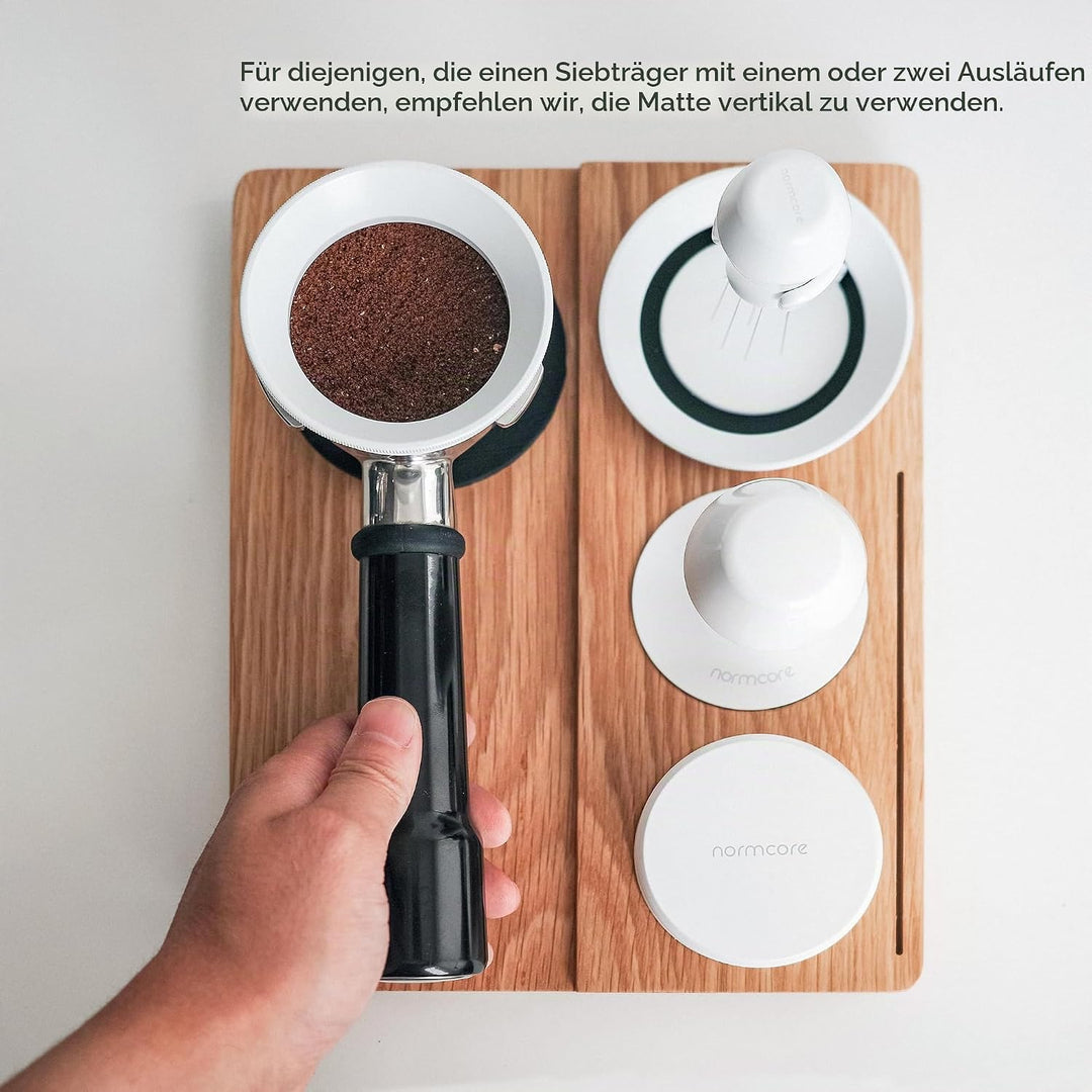Normcore Tampermatte aus Eichen Holz - Tamping Matte aus Eichen Holz - Tamperstation 58mm 54mm - Kaf