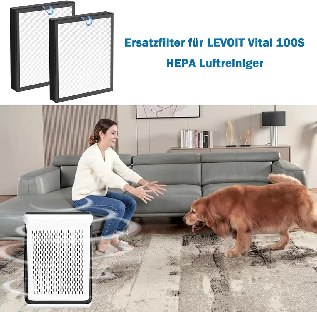Vital 100S Ersatzfilter für LEVOIT Vital 100S HEPA Luftreiniger, 3-in-1 H13 Ersatz HEPA Filter Hoche