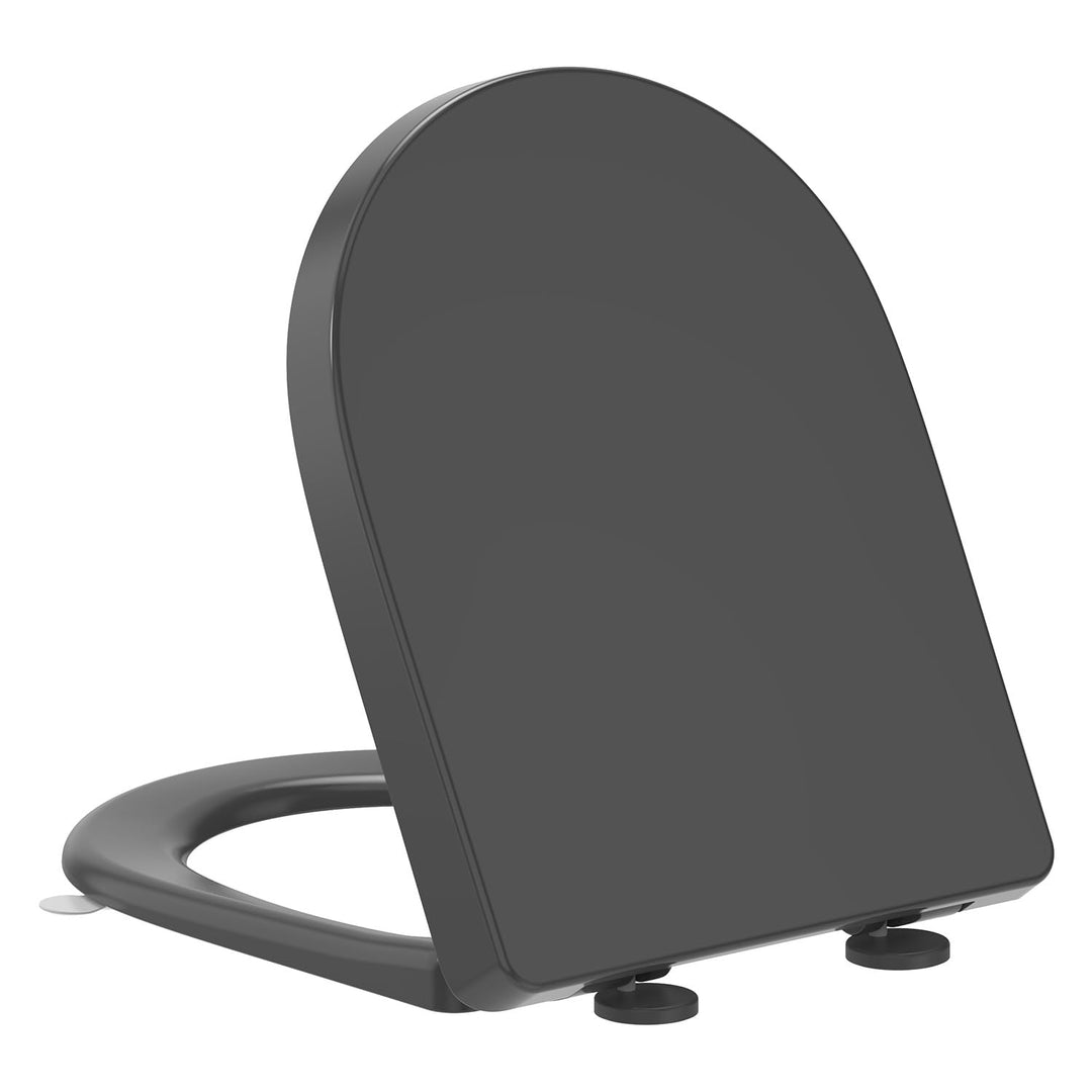 YEAUPE PRO Toilettendeckel mit Absenkautomatik D Form, WC-Sitz einfache Montage, Klodeckel abnehmbar