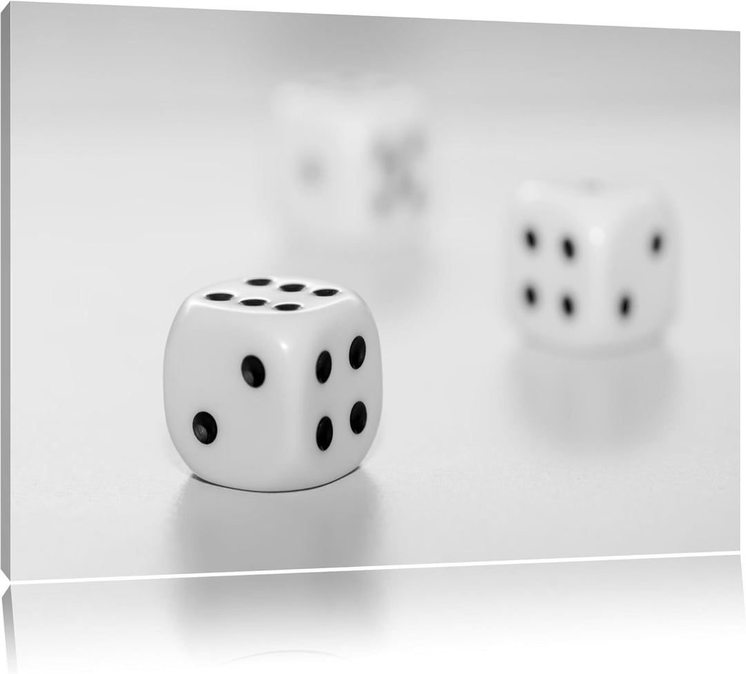 Pixxprint Klassische Würfel auf Leinwand, XXL riesige Bilder fertig gerahmt mit Keilrahmen, Kunstdru