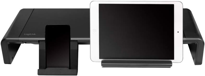 LogiLink Ergonomische TV- Monitorerhöhung, max. Belastung 25kg, Länge = 42–52cm variabel (42-52cm),