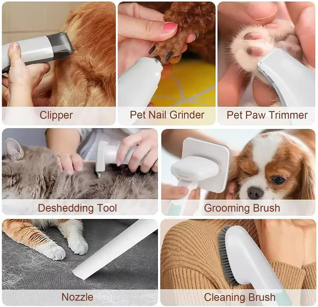 7 In 1 Hundeschermaschine Mit Staubsauger, Hundestaubsauger Mit Bürste, Super Saugkraft Mit 13000pa,