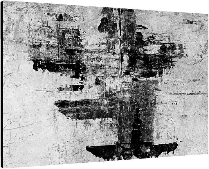 Paul Sinus Art 60x80cm Abstrakt050_Leinwandbild Abstrakte Kunst Kunstdruck schwarz weiss auf Leinwan