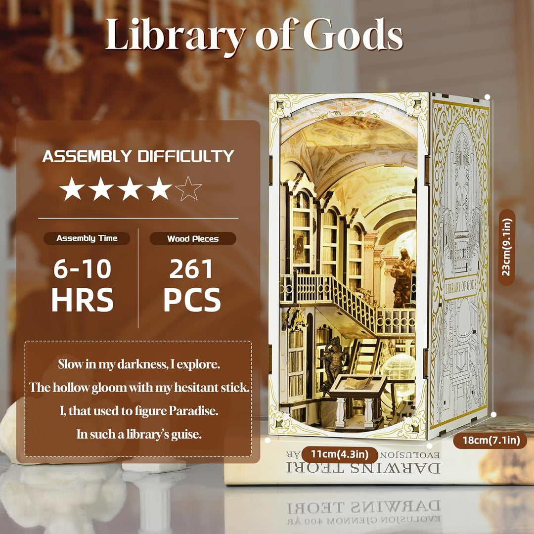 Book Nook Kit - Miniatur-DIY - Puppenhaus - 3D-Holzpuzzle - Buchstütze - Bücherregal - Dekoration mi