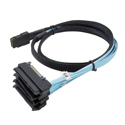 xiwai Interner 36-Pin-Mini-SAS-SFF-8087-Host auf 4 SFF-8482-Ziel-SAS-Festplatte und SATA-Stromkabel