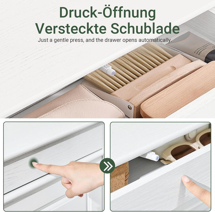 SoBuy Schuhschrank Schmal Weiss Holzoptik, Flurschrank Schmal mit Schublade, Schuhschrank Vintage, S