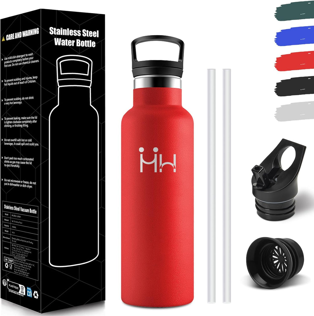 HoneyHolly Trinkflasche Edelstahl 500ML, BPA-Frei, Trinkflasche Kinder, Auslaufsichere Isolierflasch