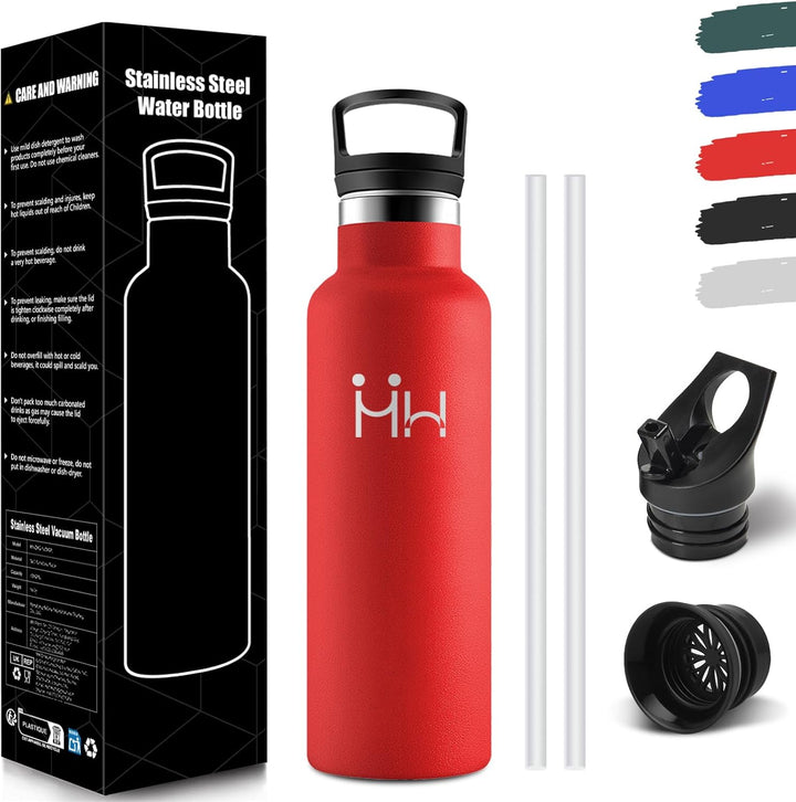 HoneyHolly Trinkflasche Edelstahl 500ML, BPA-Frei, Trinkflasche Kinder, Auslaufsichere Isolierflasch