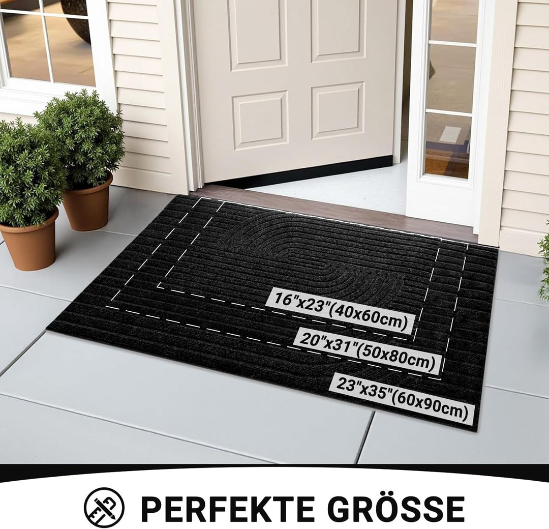 Fussmatte 40x60cm, rutschfeste Maschinenwaschbare Schmutzfangmatte, Teppich Wohnzimmer Innen und Aus