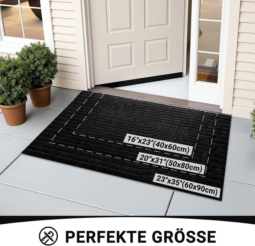 Fussmatte 60x90cm, rutschfeste Maschinenwaschbare Schmutzfangmatte, Teppich Wohnzimmer Innen und Aus
