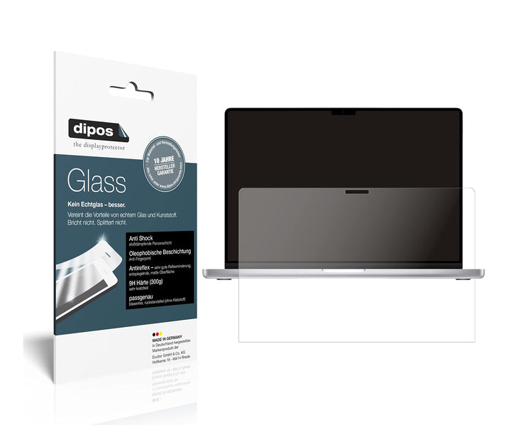 dipos I 2X Displayschutz matt kompatibel mit Apple MacBook Pro 16 Zoll (2021) Schutzfolie 9H Anti-Sh
