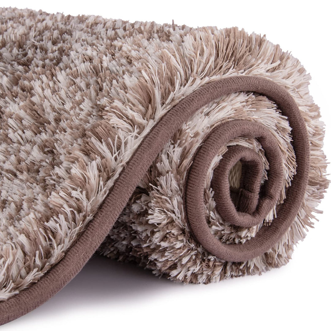 FCSDETAIL rutschfeste, Hochflor Badteppiche, Maschinenwaschbare Badematte, Badvorleger mit Wasserabs