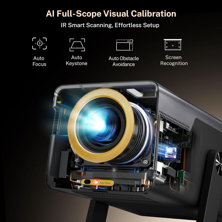 2026 Neuer 2000ANSI Beamer Smart Projektor Full HD Native 1080P Android14 Built-in Apps Autofokus/Ke