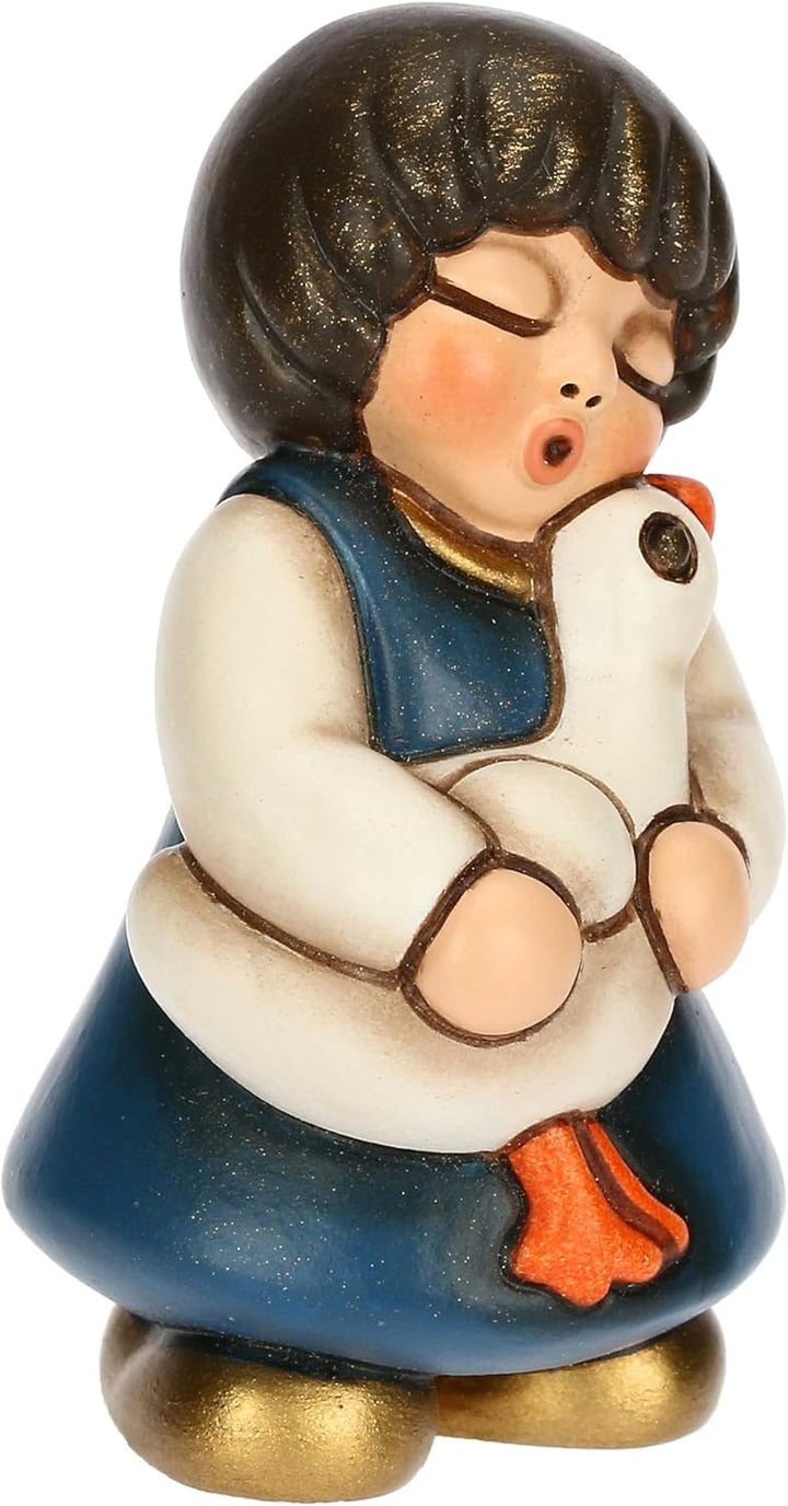 THUN, Mädchen mit Gans aus hochwertiger Keramik, Kollektion Klassische Krippe, Weihnachtskrippenfigu