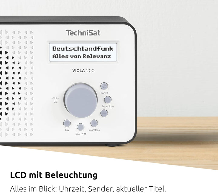TechniSat Viola 200 - tragbares DAB+/UKW-Radio (mit LCD-Display, Teleskopantenne, Favoritenspeicher,