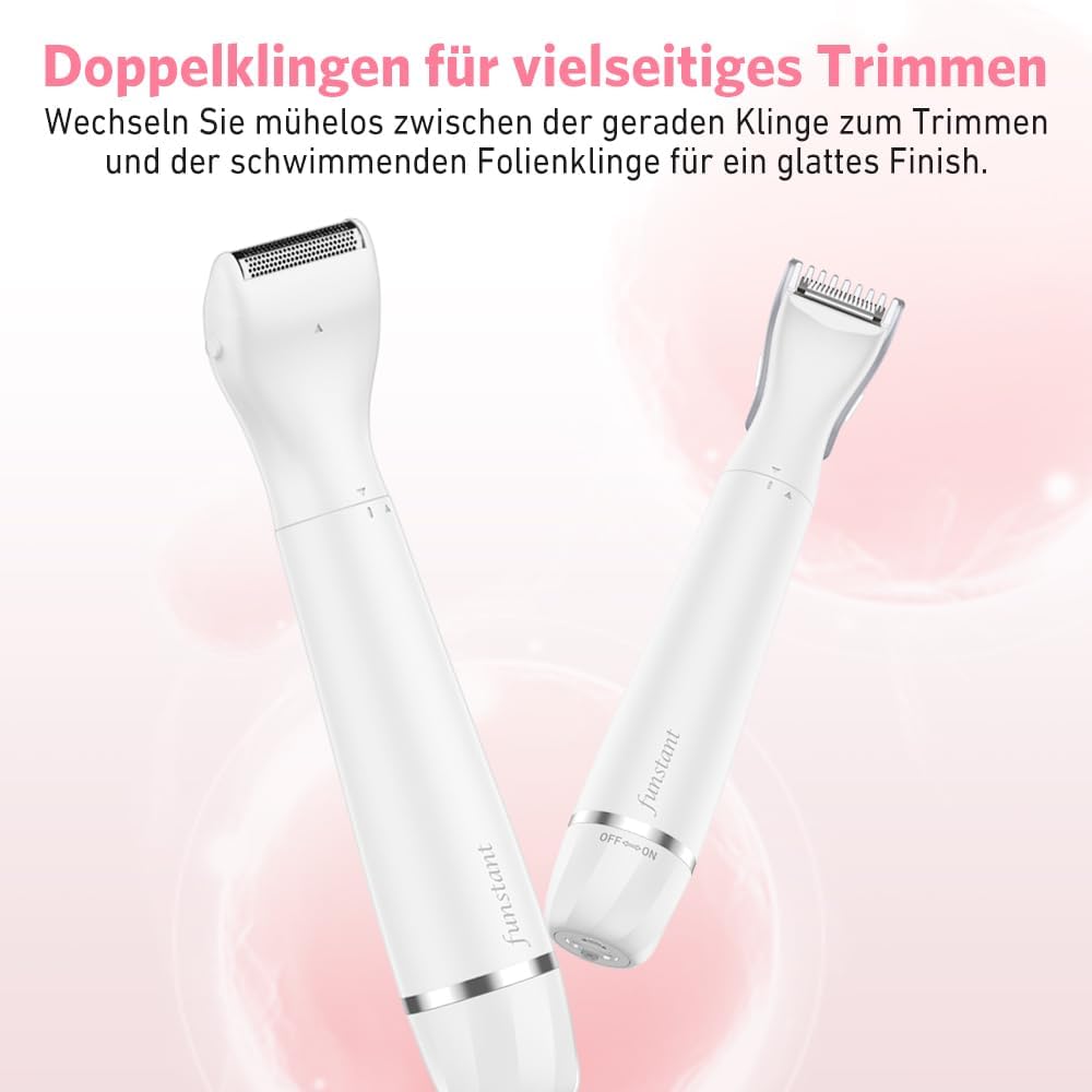 Intimrasierer Damen 2-in-1, Bikini Trimmer mit Präzisionstrimmer und Folienrasierer, Für Intimbereic