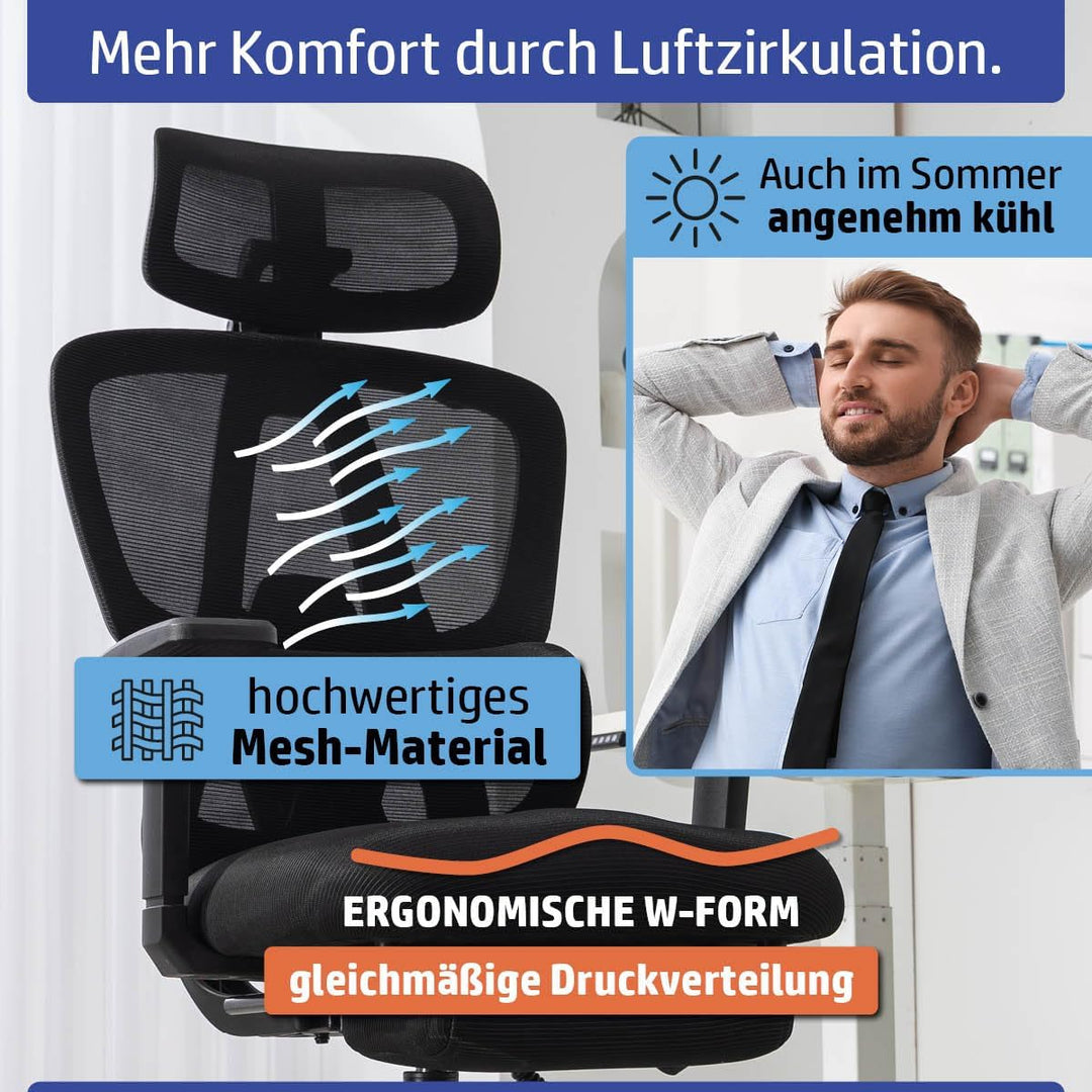 Bürostuhl Schreibtischstuhl | verstellbare Armlehnen &amp; Kopfteil | 6 Modelle | Ergonomisch | stufenlo