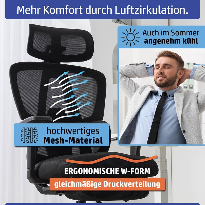 Bürostuhl Schreibtischstuhl | verstellbare Armlehnen &amp; Kopfteil | 6 Modelle | Ergonomisch | stufenlo